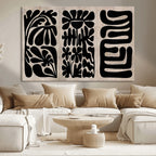 Canvas Print Wall Art Abstract Art Boho, Framed Boho Art