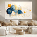 Geometric Blue Orange Abstract Wall Art Canvas, Geometric Blue Orange Canvas Print