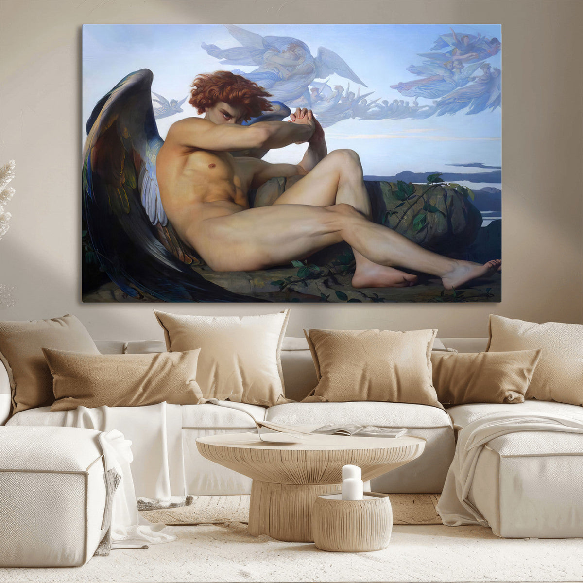Fallen Angel Wall Art Canvas Print, Alexandre Cabanel Classic Art Reproduction