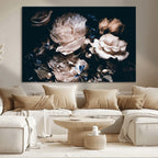 Pink Peonies Flowers Large Canvas Art Print