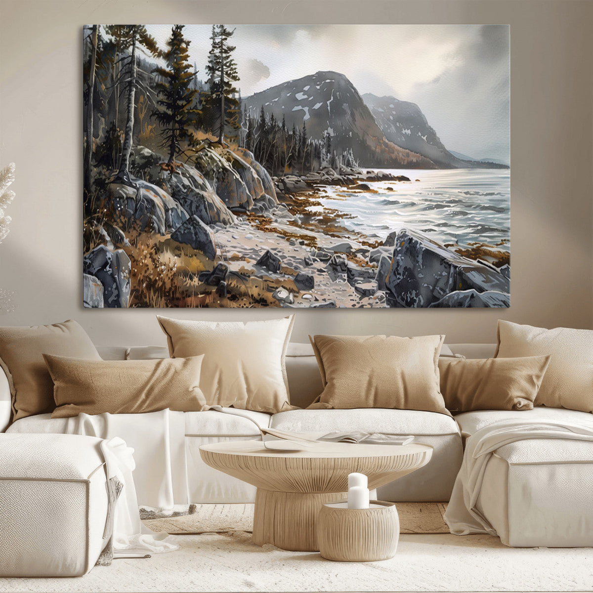 Serene Coastal View of Acadia National Park