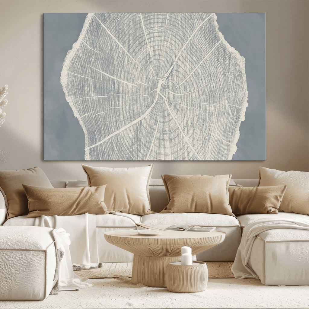 Abstract Tree Ring Wall Art Canvas Print, Framed and Ready to Hang
