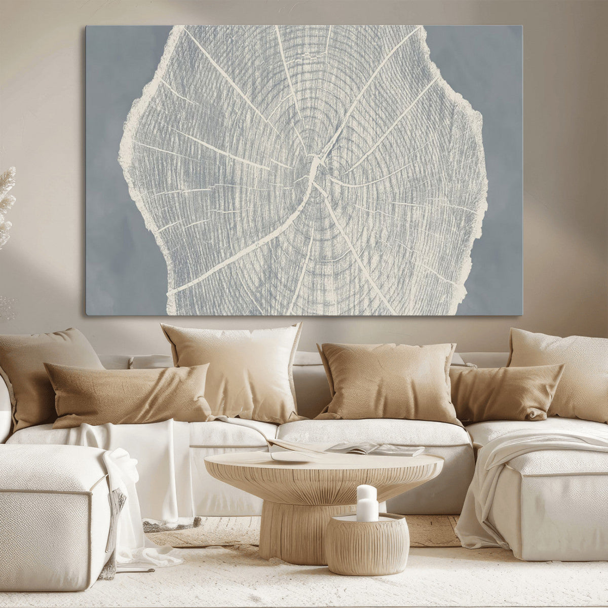 Abstract Tree Ring Wall Art Canvas Print, Framed and Ready to Hang
