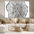 Rustic Tree Ring Wall Art Canvas Print, Framed and Ready to Hang