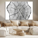 Rustic Tree Ring Wall Art Canvas Print, Framed and Ready to Hang