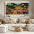 Yayoi Kusama Abstract Print, Vibrant Floral Mountain Art