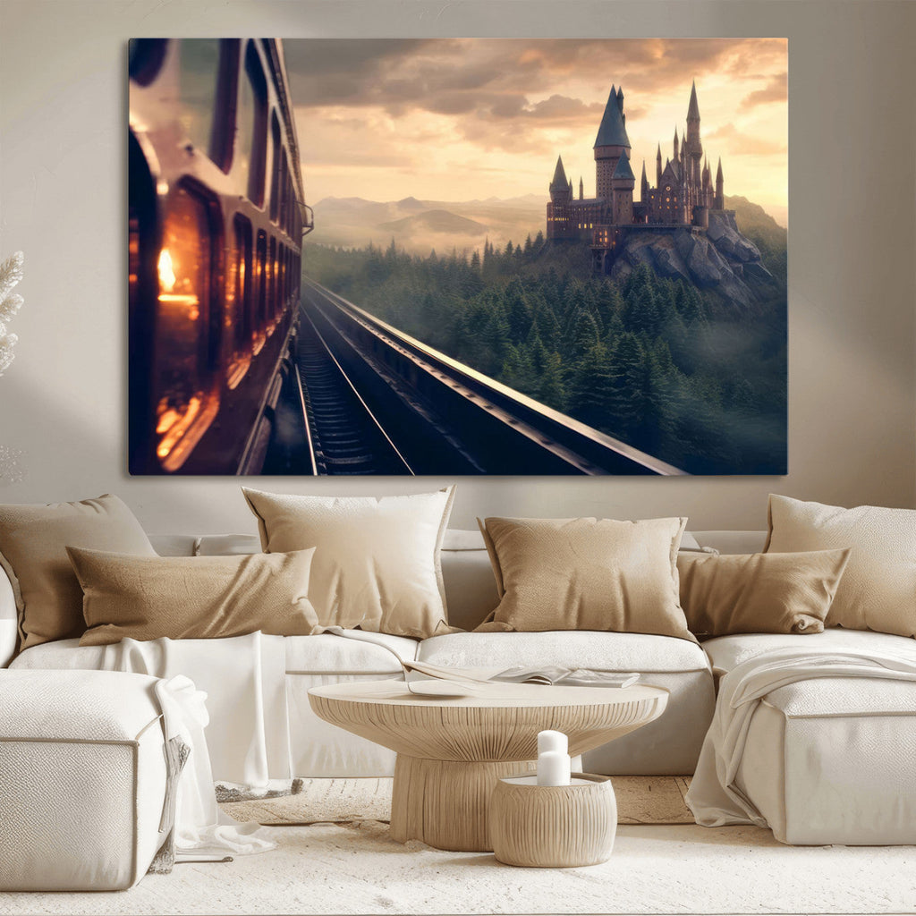 Harry Castle Wall Art Canvas Print, Wizard School Wall Art