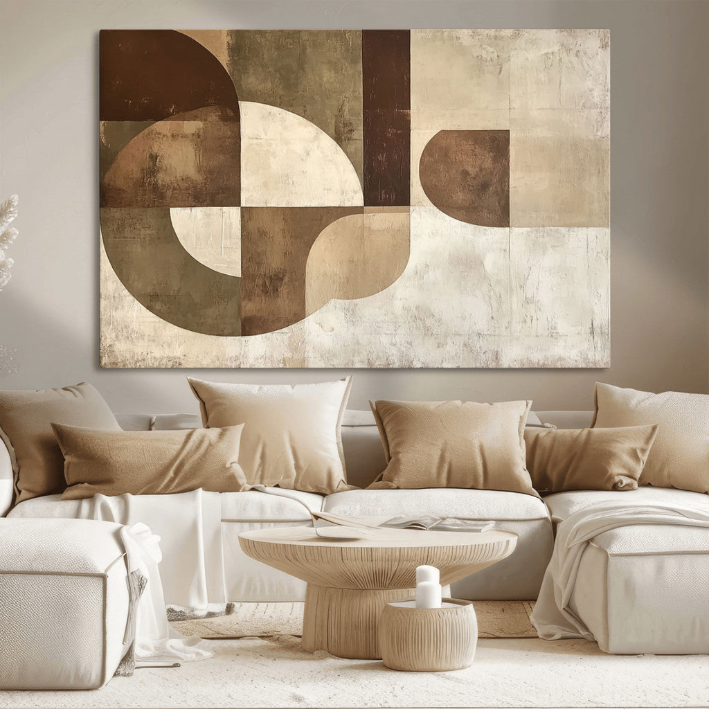 Wabi Sabi Geometric Wall Art | Abstract Modern Minimalist Canvas Print