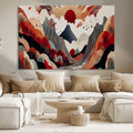 Abstract Mountain Wall Art Canvas Print | Vibrant Stylized Landscape