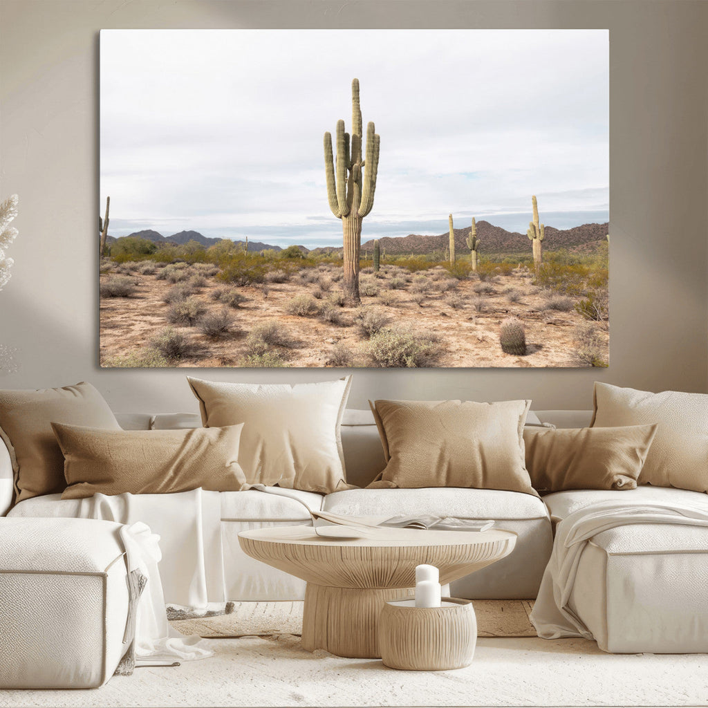 Saguaro Cactus Wall Art | Framed Desert Canvas Artwork