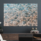 Clear Water Wall Art Canvas Print | Framed Sunlit Ocean Ripples