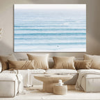 Ocean Wave Surfer Wall Art | Framed Minimal Seascape Canvas