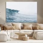 Ocean Wave Wall Art Canvas Print, Framed Coastal Decor Art, Modern Minimalist Ocean