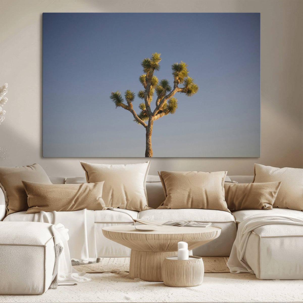 Joshua Tree Wall Art Canvas Print, Framed Southwestern Desert Landscape