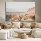 Beach Landscape Wall Art Canvas Print, Framed Sand Dune Photography, Minimalist Seascape Coastal Decor