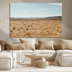 Desert Plains Wall Art Canvas Print, Golden Light Over Dry Grass and Open Horizon