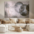 Abstract Grey Gold Wall Art | Modern Geometric Canvas