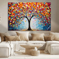 Vibrant Tree of Life Canvas Wall Art | Colorful Abstract Nature