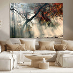Sunlit Autumn Forest Wall Art Canvas Print