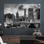 Black and White Atlanta Wall Art Canvas Print