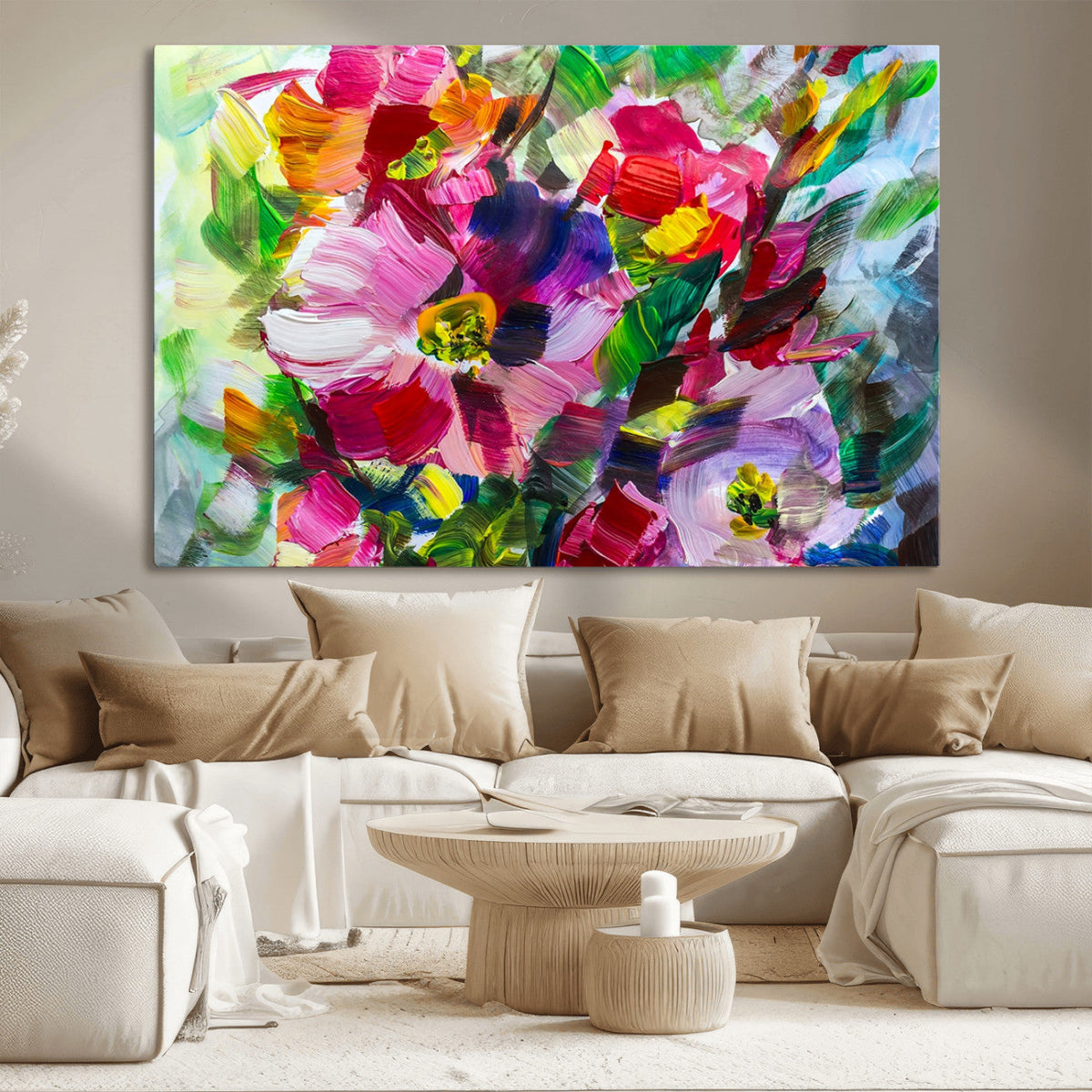 Oil Flower Abstract Canvas Print
