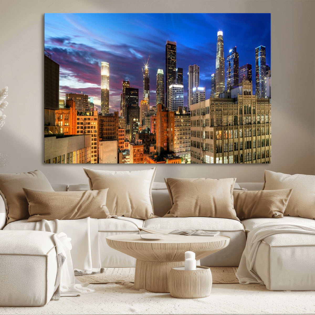 Los Angeles Night Wall Art Canvas Print