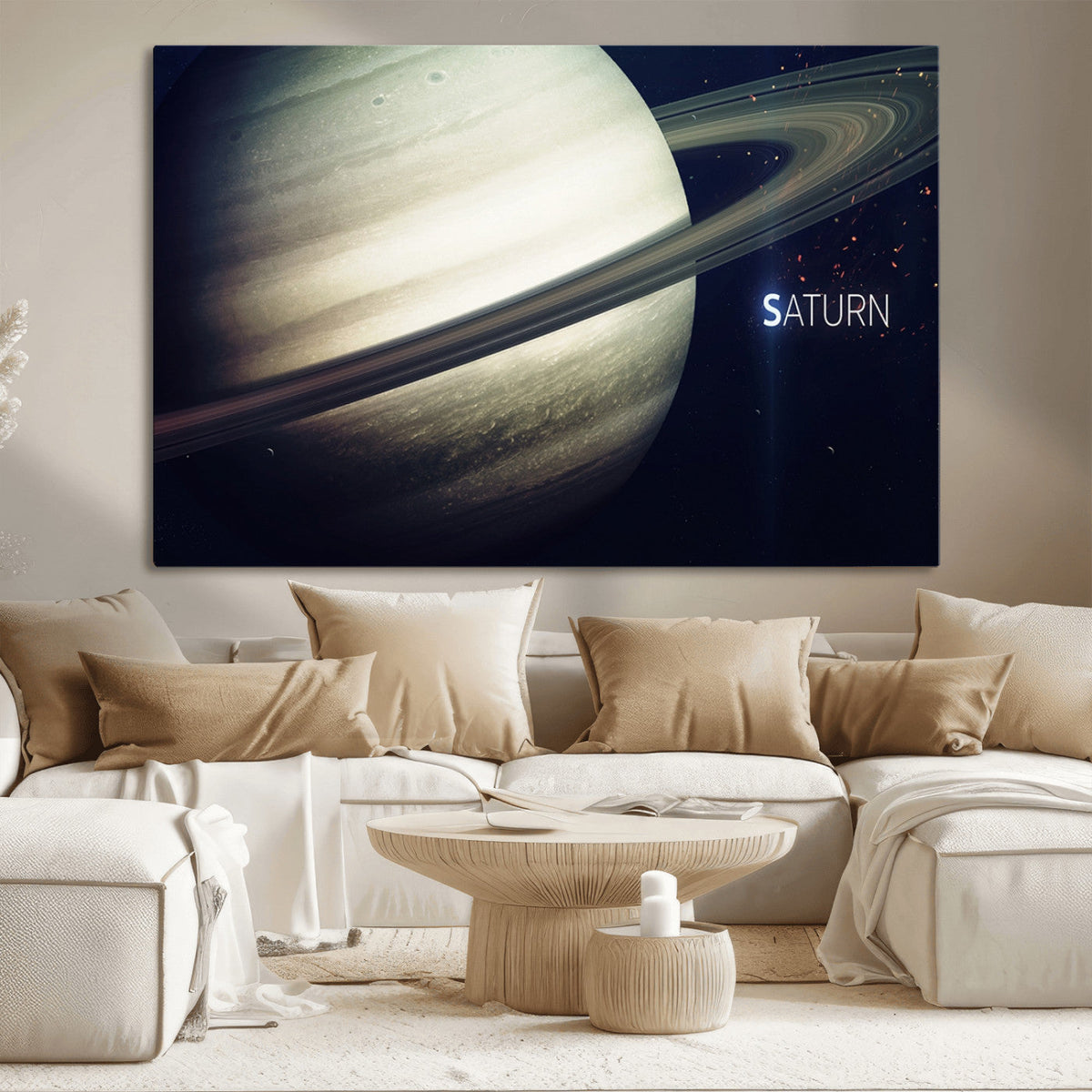 Framed Saturn Wall Art Canvas Print