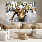 Charging Bull Wall Art Canvas Print