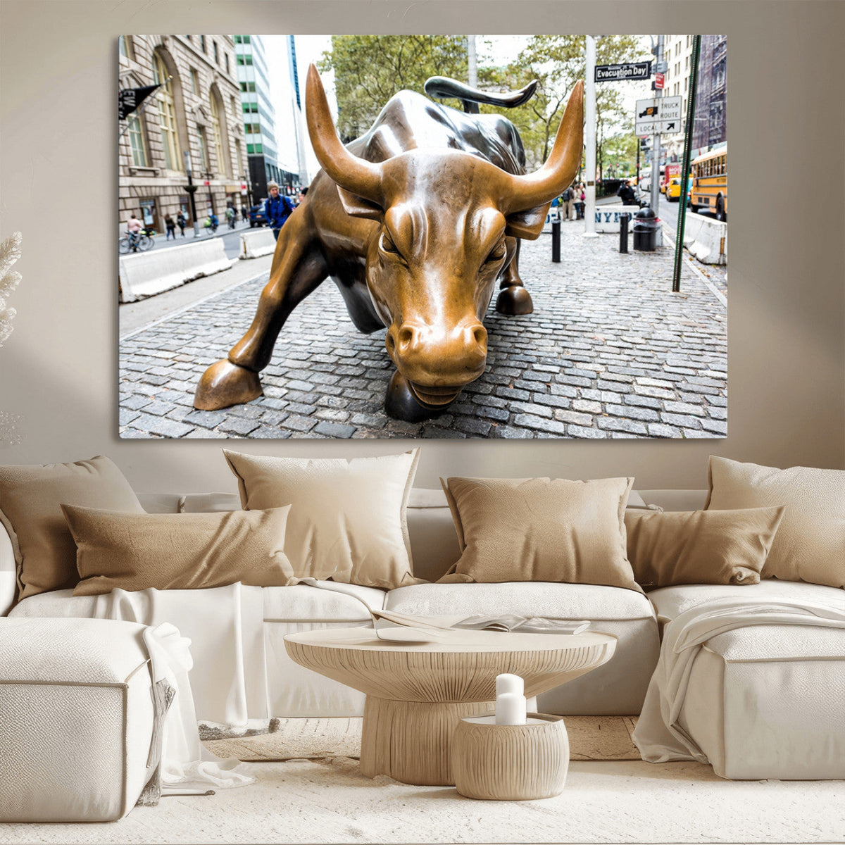 Charging Bull Wall Art Canvas Print