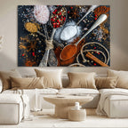 Spices and Seasonings Canvas Wall Art | Colorful Triptych Kitchen Decor