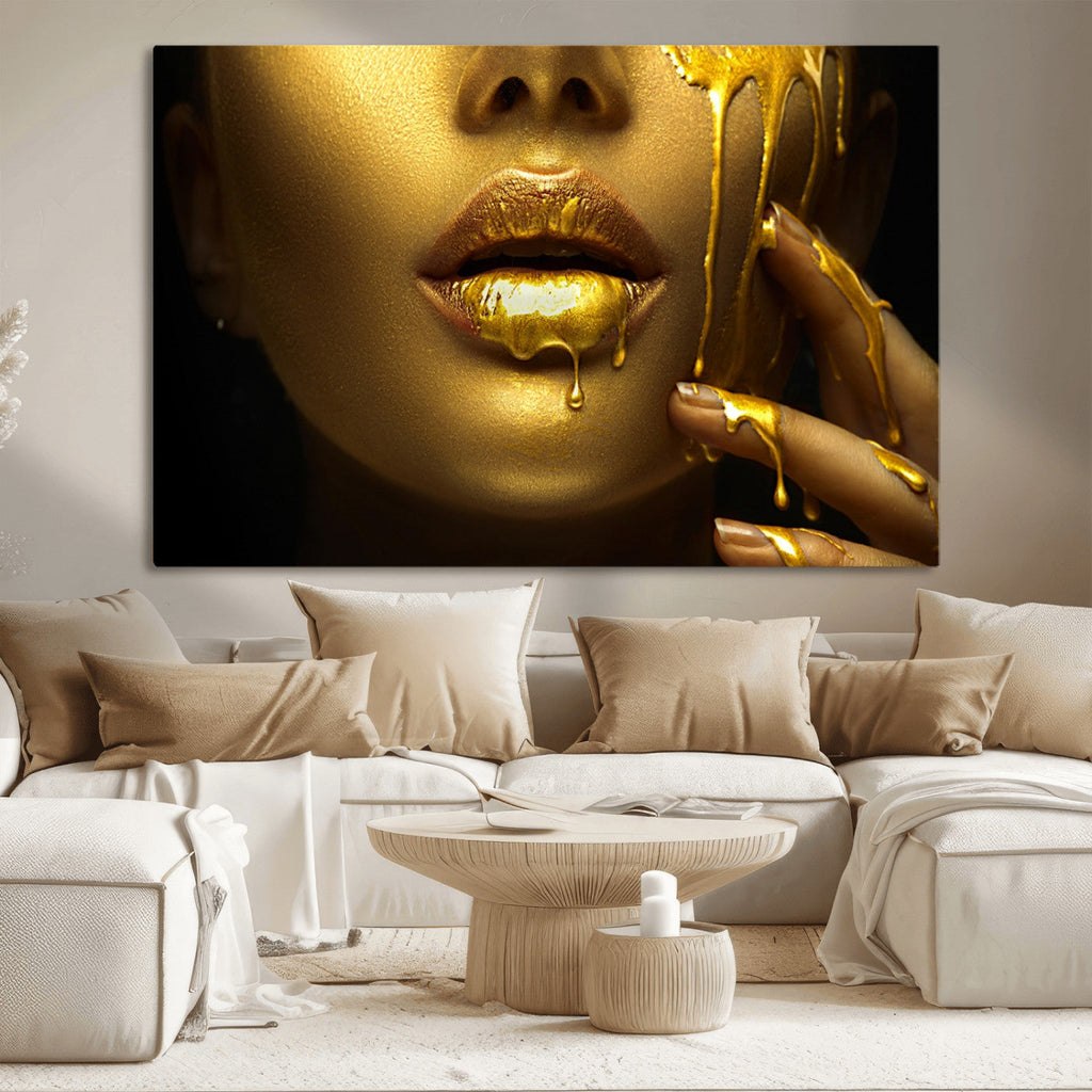Gold and Women Wall Art Canvas Print