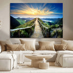 Mountain and Sunset Wall Art Canvas Print