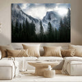 Wall Art Foggy Forest Landscape Canvas Print