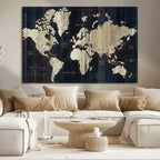 Antique Old World Map Wall Art Canvas Print