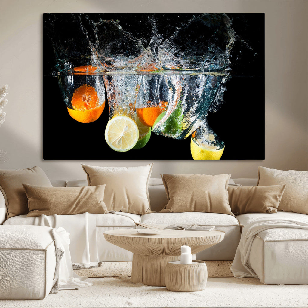 Kitchen Wall Art, Kitchen Fruits Art Canvas Print