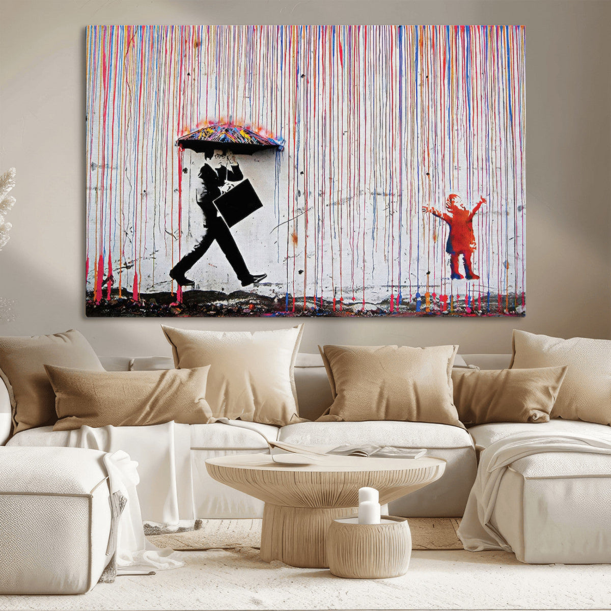 Banksy Wall Art Canvas Print | Framed Graffiti Street Art Picture