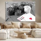 Poker Game Cards Wall Art Canvas, Multi Panel Wall Art
