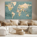 Classic World Map Canvas Print | Framed Vintage Map Wall Art