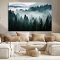 Captivating Misty Forest Wall Art Canvas, Premium Canvas Print of a Foggy and Serene Atmosphere