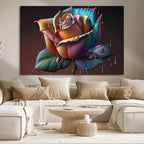 Abstract Rose Wall Art Canvas Print