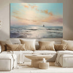 Abstract Ocean Wall Art, Boat Wall Art Canvas Print