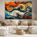 Abstract Wave Wall Art, Ready to Hang Framed Canvas Print | Extra Large 3 Piece Canvas Wall Art