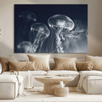 Jellyfish Wall Art Canvas Print, Modern Abstract Jellyfish