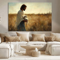 Jesus the Good Shepherd Wall Art Canvas Print, Inspirational Christian Religious Print for Prayer Room