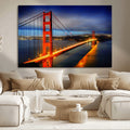 Large Wall Art San Francisco Canvas Print - Wonderful Golden Gate Bridge at Twilight