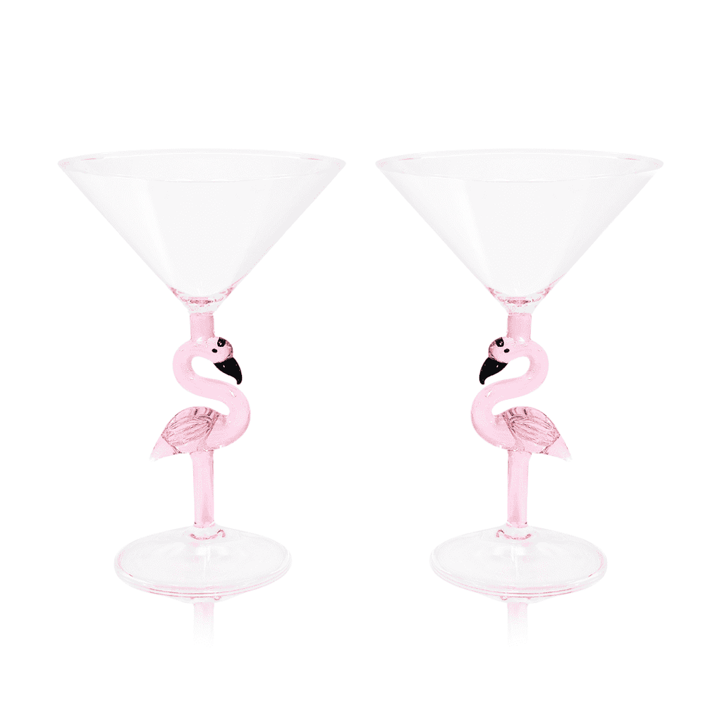3D Flamingo Martini Glass