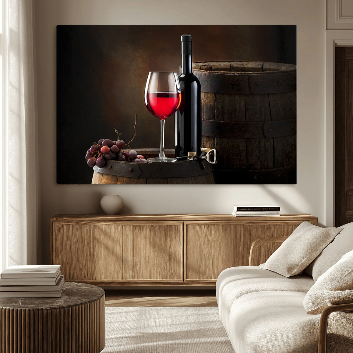 Red Wine and Bottle Canvas Print