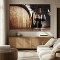 Wine and Barrel Wall Art Canvas Print