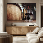 Wine and Barrel Wall Art Canvas Print