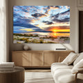 Sunset On The Ocean Wall Art Canvas Print